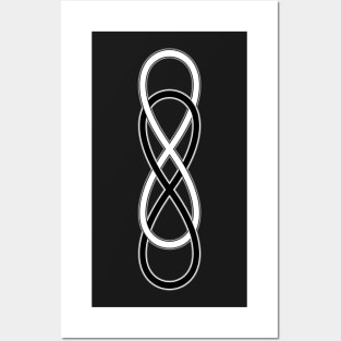 Spirit Symbol INFINITY DOUBLE LEMNISCATE BLACK WHITE 2 Posters and Art